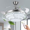 42'' Crystal Invisible Fan Ceiling Light LED Light Kit Remote Control Chandelier