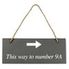 Personalised Right Arrow Hanging Natural Slate Plaque/Sign - 25x10cm