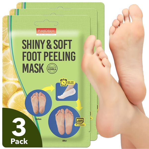 Purederm Shiny & Soft Foot Peeling Mask (3 Pack) - For Smooth And Mois