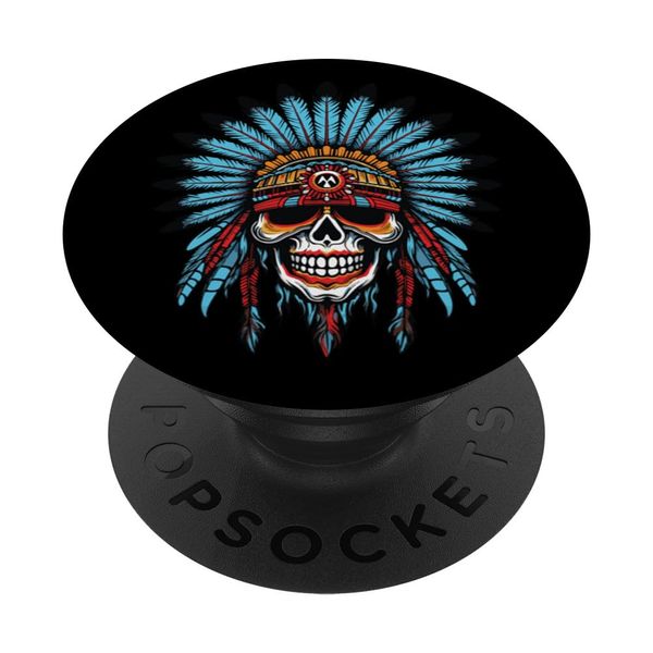 Apache Skull Chief Symbol Indian Colorful PopSockets Standard PopGrip