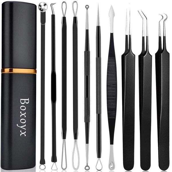 Pimple Popper  - Boxoyx 10 Pcs Blackhead Remover Comedone Extractor Kit