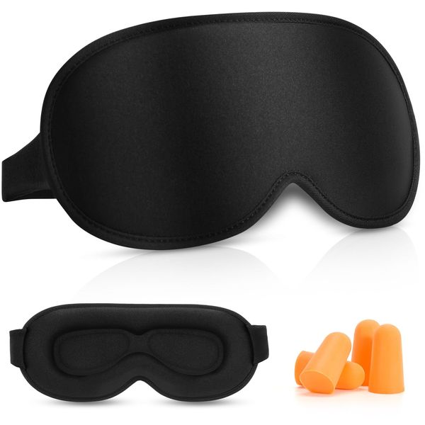 Eye Mask for Sleeping,DUAIU Sleep Mask,Soft & Comfortable 3D Design Blackout Eye Masks with Adjustable Strap and Ear Plug,Sleep Masks for Men,Women,Suit for Travel,Nap,Meditation