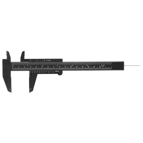 Vernier Caliper, 150mm 0.5mm High Accuracy Non Digital Caliper, Plastic Double Rule Scale Vernier Caliper, Outside Inside Depth Step Measuring Tool(Black)