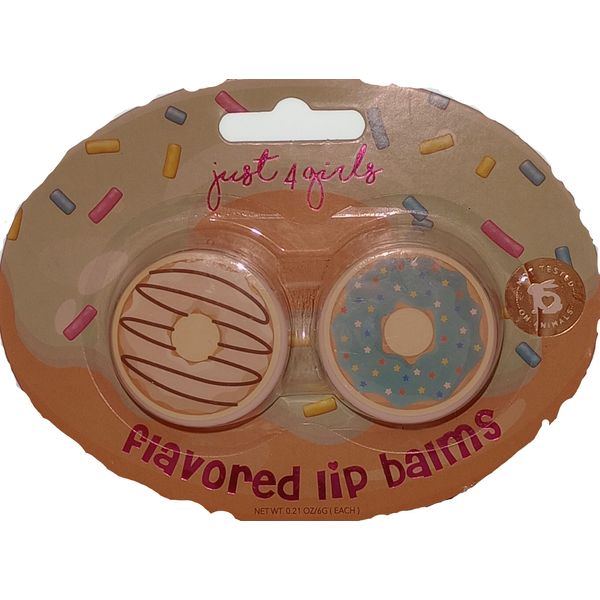 Generic 2 Pack of Just 4 Girls; Donut Party Lip Balm; Glazed Donut Flavors 0.21 oz each, Medium, Cream