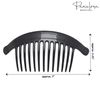Parcelona French Arch Extra Large Black 13 Teeth Interlocking Side Hair Combs Pair