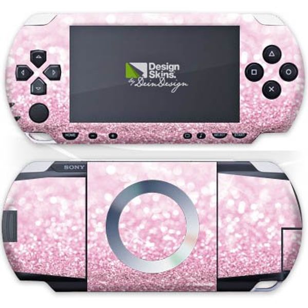 DeinDesign Skin kompatibel mit Sony PSP 1000 Folie Sticker pink Glitzer Look Glanz