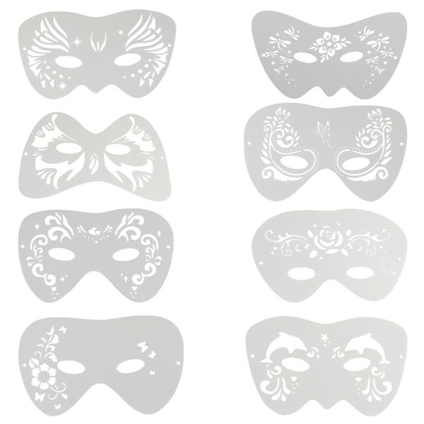 TenaLucy 8 Stück Augen Tattoo Schablonen,Schablonen Kinderschminken Gesichtsbemalung Schablonen Wiederverwendbare Face Painting Schablonen Face Paint Schablonen Gesichtsfarben Schablonen Malschablonen