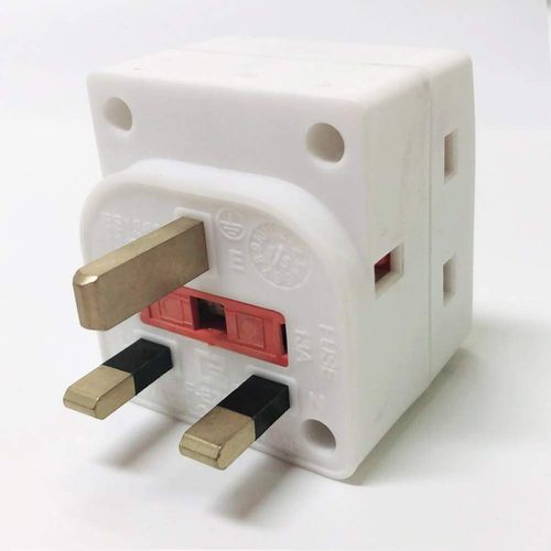 EXTRASTAR 3 Way Triple Plug Block Mains Adaptor, 3 pins Socket Splitter Extension UK Plug, 13A Fused Wall Adaptor Power Extender for Laptop, Computer, TV, DVD and More