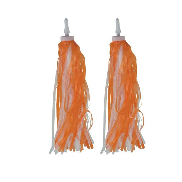 Fenix Cycles Bicycle Handlebar Streamers Tassels (Orange/White)