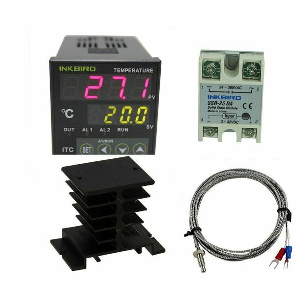 Inkbird 110V~240V PID Temperature Controller Thermostats 25DA SSR K Sensor Probe