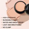 Boubin Waterproof Full Coverage Foundation Makeup Creamy Skin Foundation Concealer Lightweight and Long Lasting Buildable Coverage