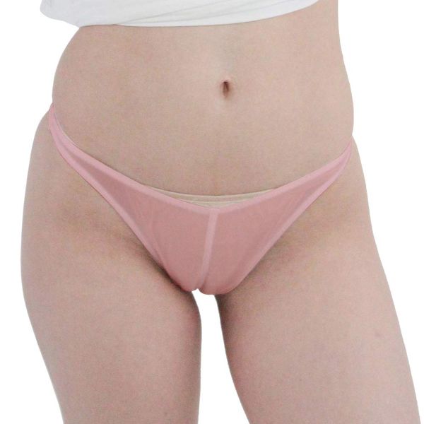 See-through High Leg Plunging Half Back Pink