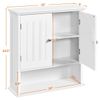 Bathroom Wall Cabinet with Open Compartment and Adjustable Shelf
