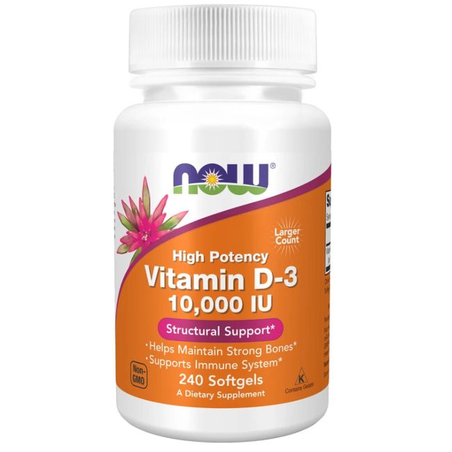 NOW Foods Vitamin D-3 10,000 IU, 120 Softgels