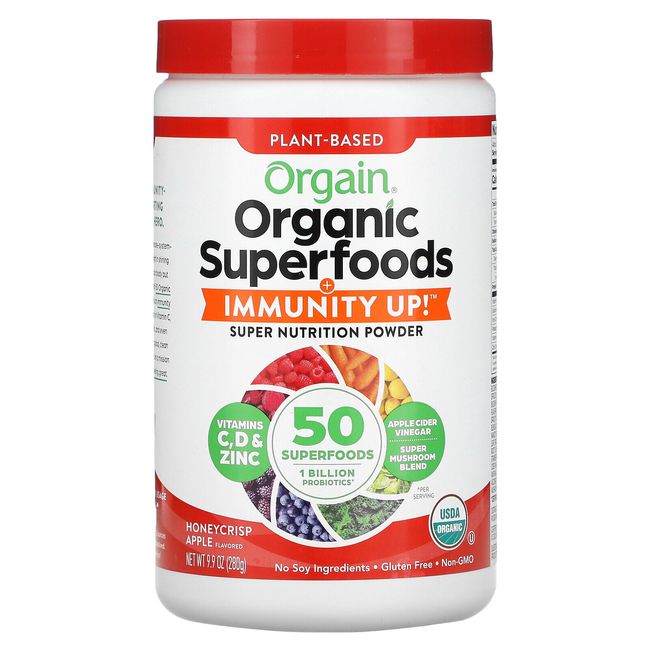 Organic Superfoods + Immunity Up, Plant-Based, Honeycrisp Apple, 9.9 oz (280 g)