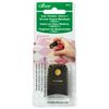 Clover Coin, Gold Brass Disk, Soft Black Leather, Sewing Needle, Quilting Thimble, Medium