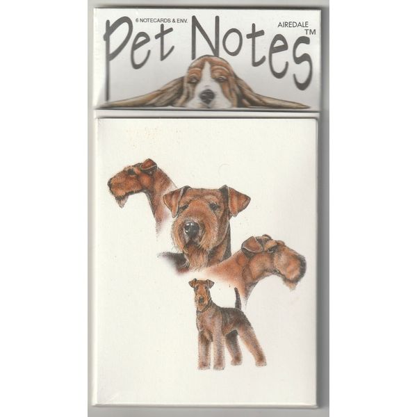 Airdale Dog Pet Notes Blank Note Cards 6 Cards & Envelopes 5.5" X 4.25"