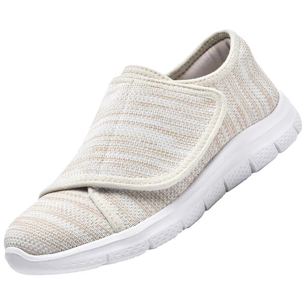 ZUSERIS Nursing Shoes, Rehabilitation Shoes, Men's, Women's, Slip-on, Sneakers, Elderly, Lightweight, Anti-Slip, Velcro, Velcro, Wide, Soft, Walking Bunions, beige