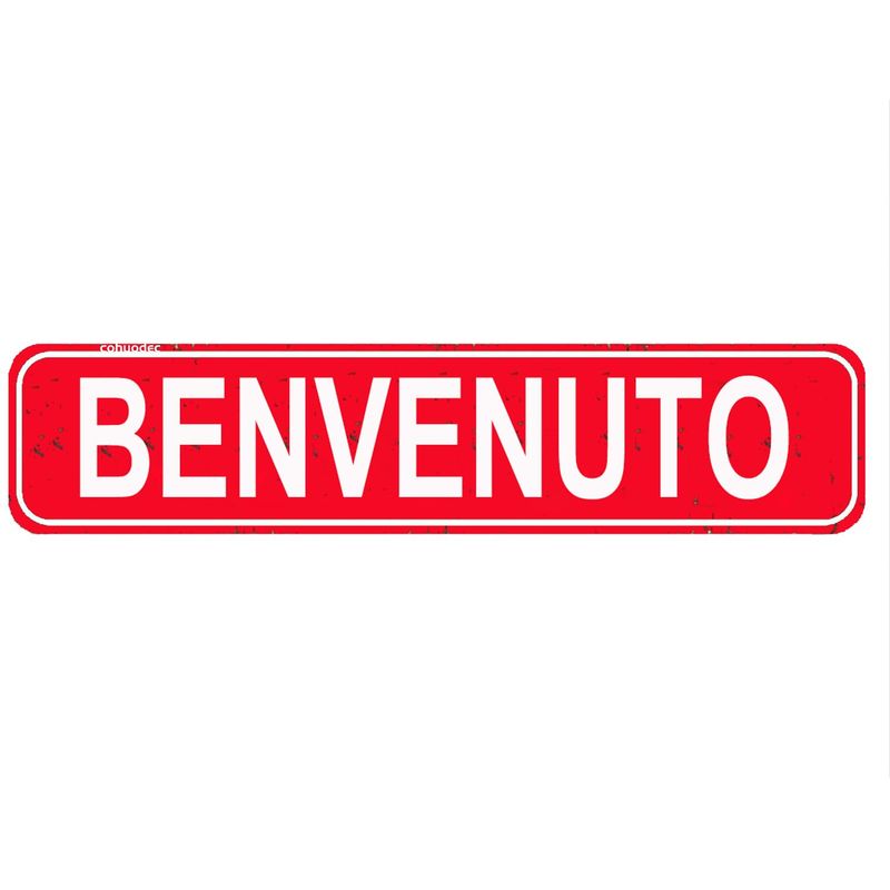 Scritta Benvenuto/A in Polistirolo Glitterato