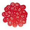 Plastic Number Tags Engraved No Hole (1-200, Red)