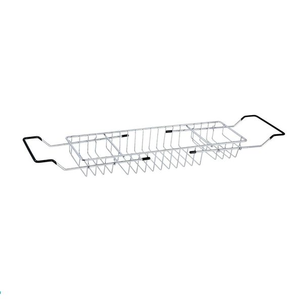 Extendable Bathtub Caddy Tray Chrome Over Bath Tub Rack Shower Organizer