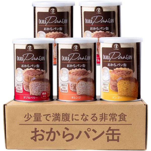 Sukoyaka Shoten Okara Bread Tin Emergency Food 5 Cans of Bread Storage Food Disaster Prevention Long-term Storage Food 5 Years Small Amounts of Food Storage Bread Canned Orange Mango W Berry Domestic