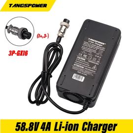 58.8V 2A Charger is Suitable for 14S 51.8V LI-ion Battery Pack DC Output  58.8V Polymer Lithium Battery Charger with 3P-GX16 Connector