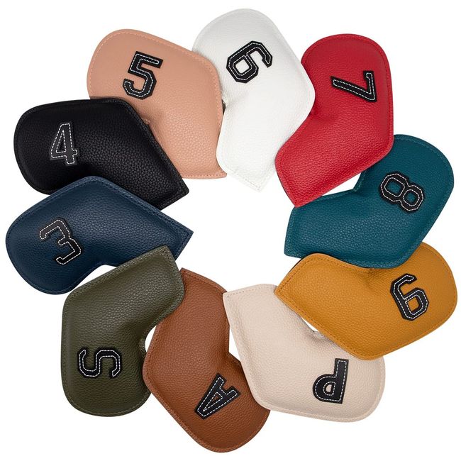 SHABIER 10 Stück/Set Nummer Golf Iron Cover Schlägerhaube, bunte Golf Eisen Schlägerhauben (3-9 APS)