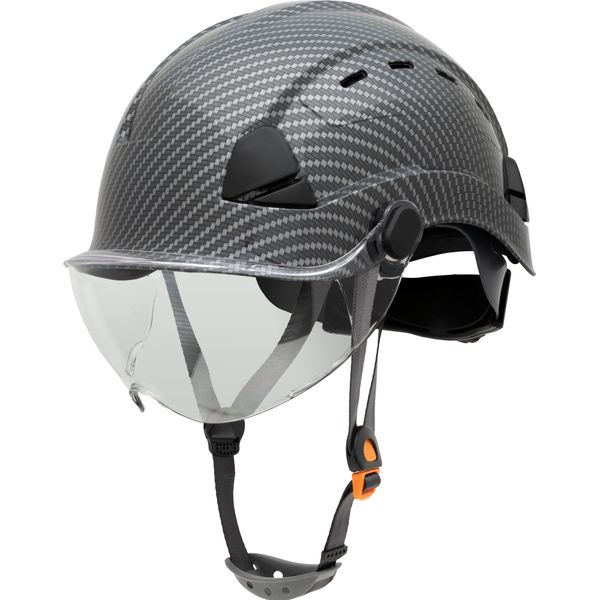 Honeywell Fibre Metal Safety Helmet with Visor, Hard Hat for Construction, Vented, 4-point buckle chinstrap, 6-point ratchet suspension, Resistant to extreme temperatures, Hydrographic, FSH11080E