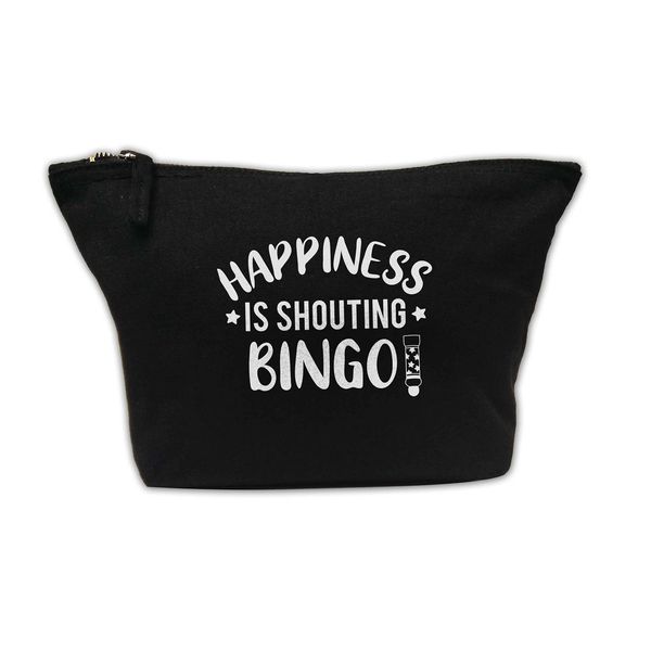 Flox Creative Makeup Bag Happiness is Shouting Bingo Black