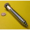 Zinc Hex Head Lag Screw 3/4 Hex Size 1/2 Thread x 5.0" Length, 10 pcs