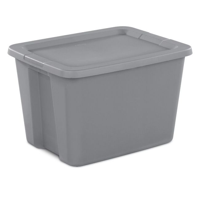 4 PLASTIC STORAGE CONTAINERS 18 Gallon Sterilite Stackable Tote Box Bin  With Lid 