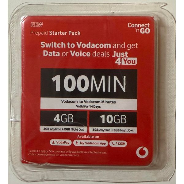 South Africa SIM Card Prepaid Vodacom Sim Starter Pack