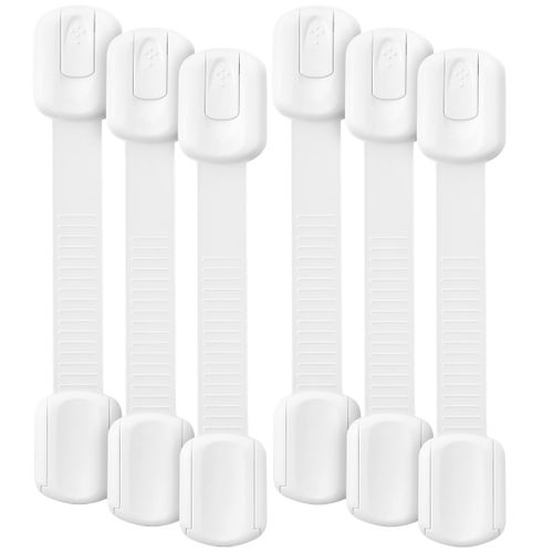 Bates- Child Safety Strap Locks, 6 Pack, Child Proof Cabinet Latches, Child Safety Cabinet Locks, Drawer Locks Baby Proofing, Baby Cabinet Safety Latches, Baby Proof Cabinet Locks