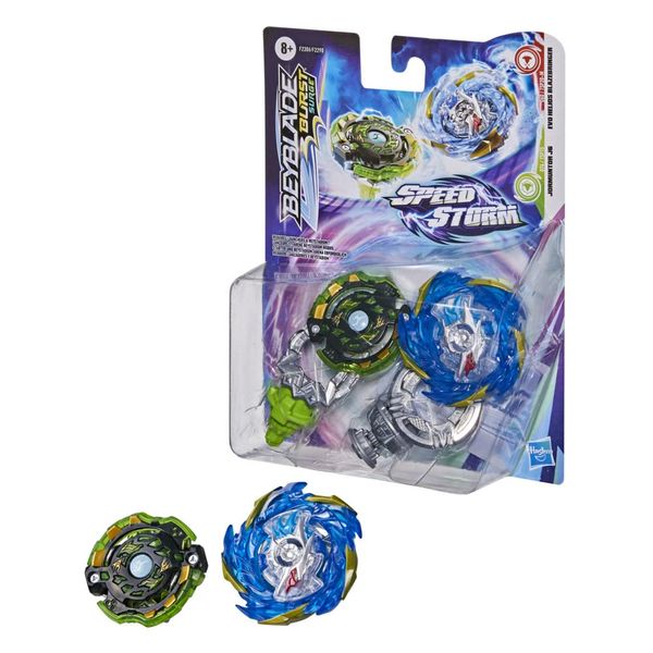 Hasbro Beyblade Burst Surge Speedstorm Battle Pack Twin Packs - Evo Helios Blazebringer and Jormuntor J6