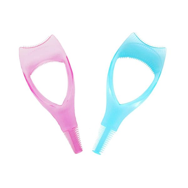 2 Pcs Plastic Makeup Eyelash Tool Eyelash Brush Curler Magic Useful Cosmetic Mascara Eyelash Comb Applicator Helper Guide Card Tool for Women Ladies Girls Cosmetic (Color Ship at Random)