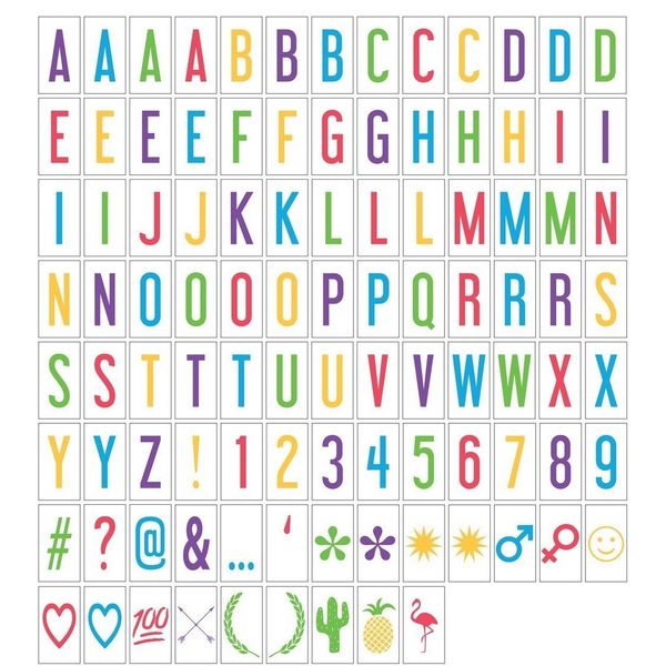 Colour Letter Pack 100 Assorted LettersSuitable for A4 Light Box