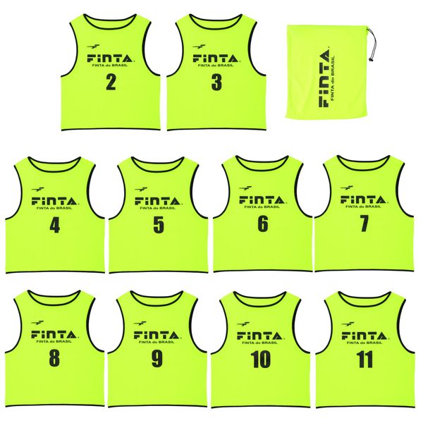 Finta FT6513 Soccer Bibs for Adults, Set of 10, One Size Fits Most, 8 Colors (Yellow)