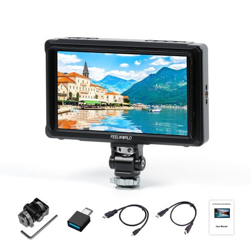 FEELWORLD 6 Inch DSLR Camera Field Monitor,1200nit High Bright 4K HDMI On Camera Monitor, 3D Lut 1920X1080 HD Focus Peaking Assist Full Waveform Video Field Monitor FW568PRO