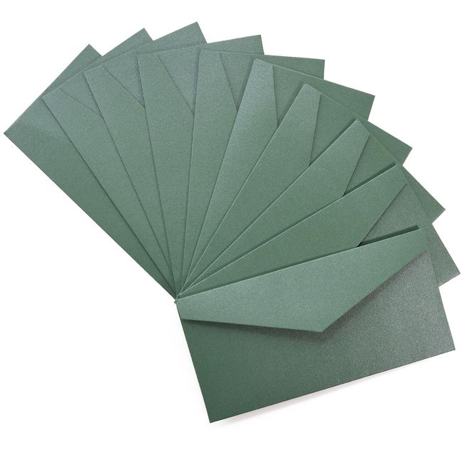 YHM Corporation Envelopes, Stylish, Plain Envelopes, Set of 10, x 8.7 x 4.3 inches (22 x 11 cm) (Green)