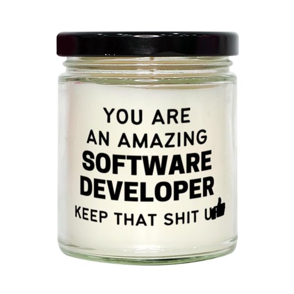 Christmas Software Developer Candle Gifts, Software Developer You are an Amazing, Keep That Shit up! Custom Name Software Developer People for Coworkers, Graduation Software Developer Xmas Retirement