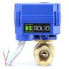 U.S. Solid Motorized Ball Valve 1/2in Full Port Brass 9-24V NC Auto Return