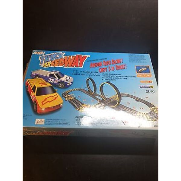 Artin Slot Car Race Set Truck Speedway Lap Counter Chevy Complete In Box