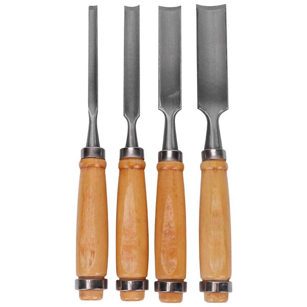 ULTECHNOVO Carpenter Engraving Chisel Set Wood Carving Tools Woodworking Gouges Kit for Beginners Hobbyists, 4Pcs