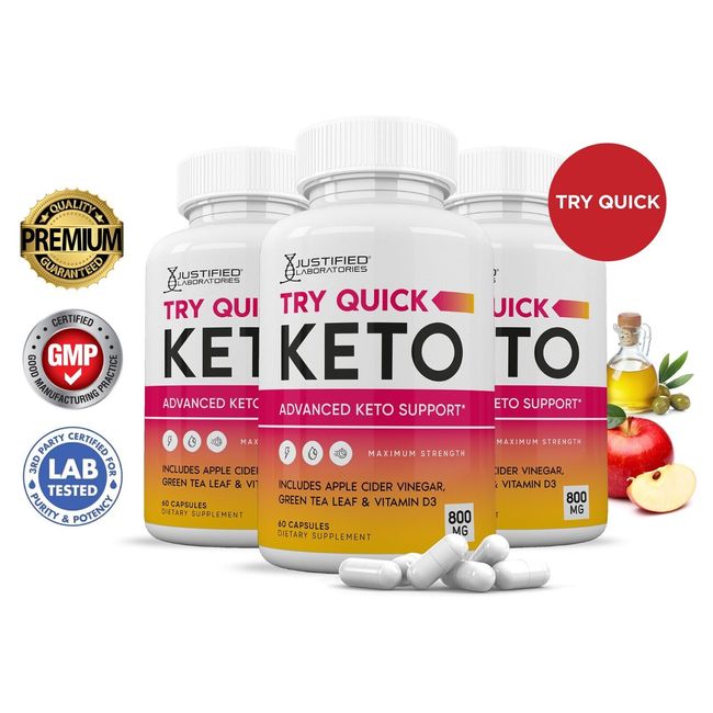 Try Quick Keto ACV Pills 1275 MG Stronger Than Gummies Keto Support 3 Bottles