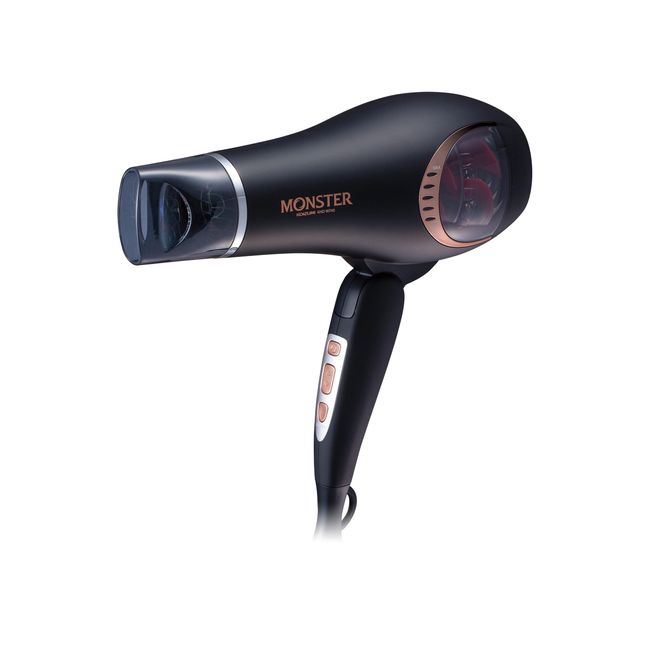 Koizumi KHD-W740/K Hair Dryer, Monster, Large Airflow, Quick Drying, Negative Ions, Black