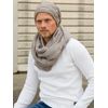 Caspar MU135 Lined Fine Knit Beanie Hat with Braided Pattern, grey-light grey
