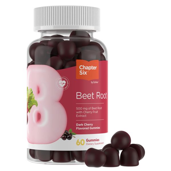 Zahler Beet Root Gummies with Cherry Fruit Extract - 500mg Beet Gummies for Adults - Dark Cherry Flavor - Supports Blood & Nitric Oxide Flow - Vegetarian Kosher Non GMO Beetroot Gummies - 60 Count