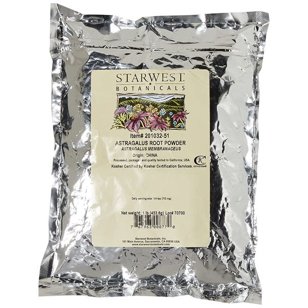Starwest Botanicals Astragalus Root Powder, 1 Pound