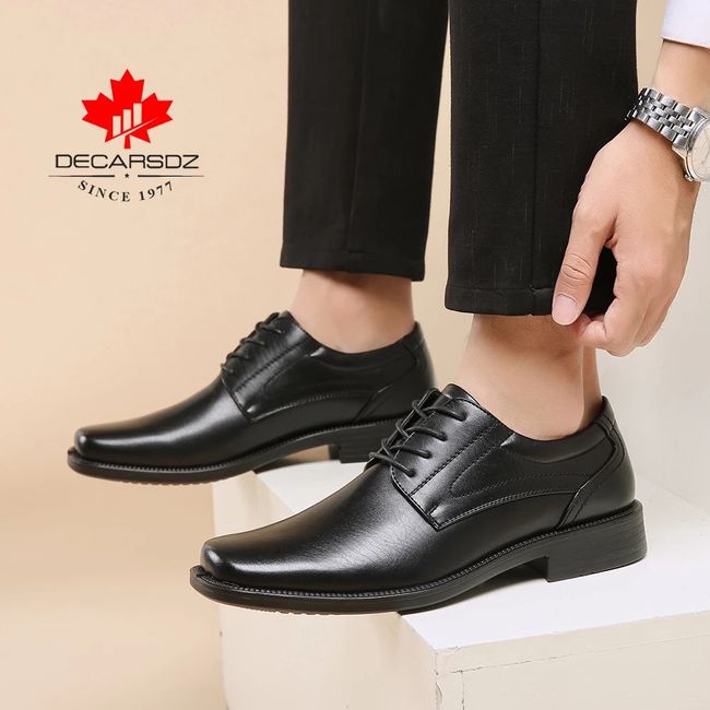 DECARSDZ Men Dress Shoes Autumn 2023 Mens tuxedo shoes Men High Quality  Leather Comfy Business Man Formal Shoes Autumn Men Shoes